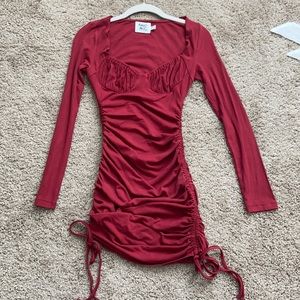 Neive Long Sleeve Mini Dress Burgundy
